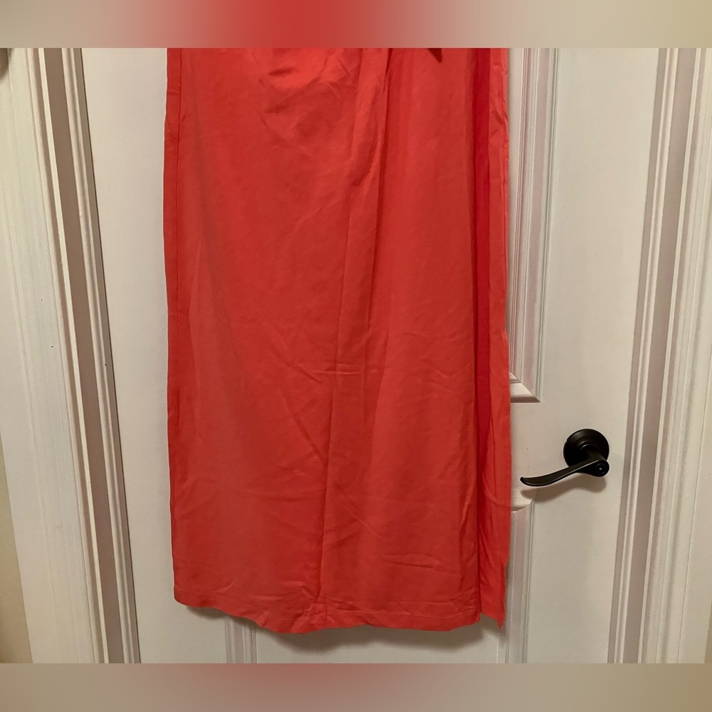 NWT LOFT Women’s Small Long Pink Tie Waist Dress - Picture 3 of 7